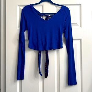 Free People Blue Cropped Top - Size M